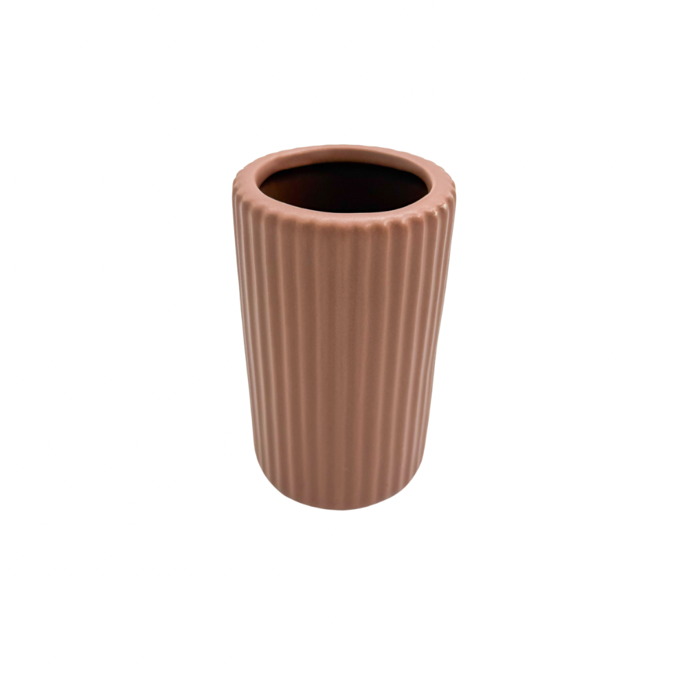 Curated Find | Small Dusty Pink Ribbed Vase