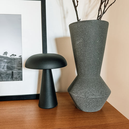 Angle Ceramic Vase Charcoal