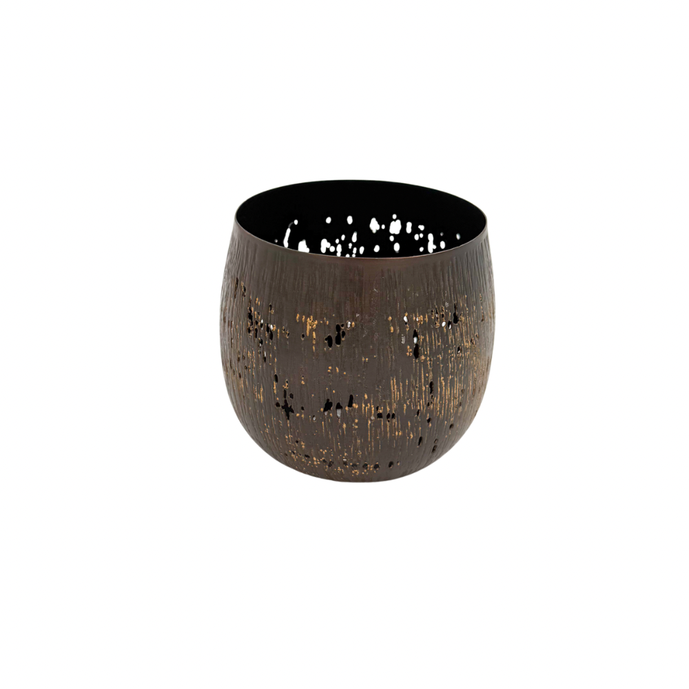 Curated Find | Aged Brass Pierced Candle Holder (Pre-Loved)