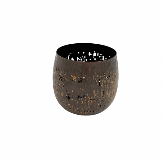Curated Find | Aged Brass Pierced Candle Holder (Pre-Loved)