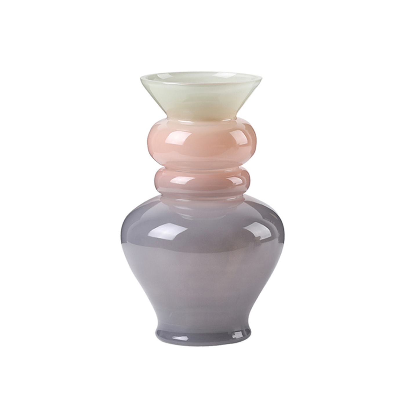 Tri-Colour Ombre Glass Vase Large
